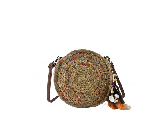 Bolso De Hombro Rafia Paja